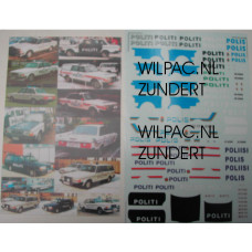 Sticker set 1:43 Minichamps Volvo 244 245 Skandinavische POLITI POLIS watertransfer