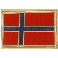 Badge Noorse vlag / geborduurd / opstrijkbaar / rechthoek RH
