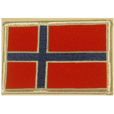 Badge Noorse vlag / geborduurd / opstrijkbaar / rechthoek RH
