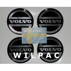 3D SET van 4 stickers v. wieldop Volvo 90 mm CORONA chroom dome